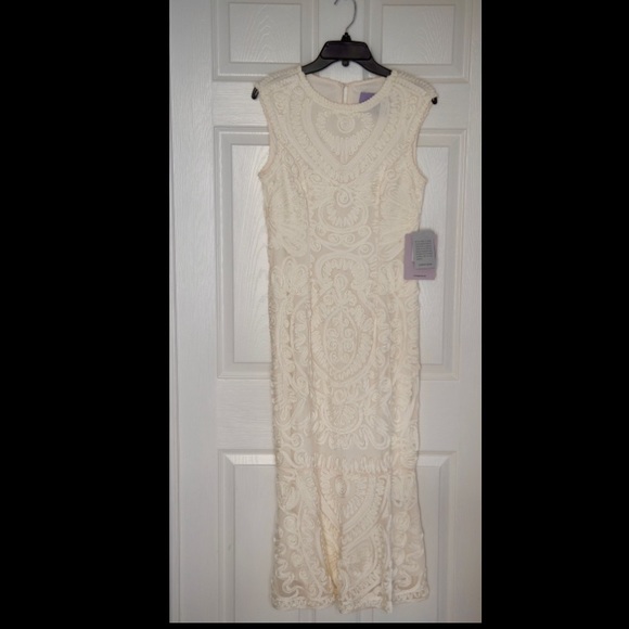 NWT JS Collections Soutache Embroidered Sleeveless Midi Dress Size 6 - Picture 4 of 5